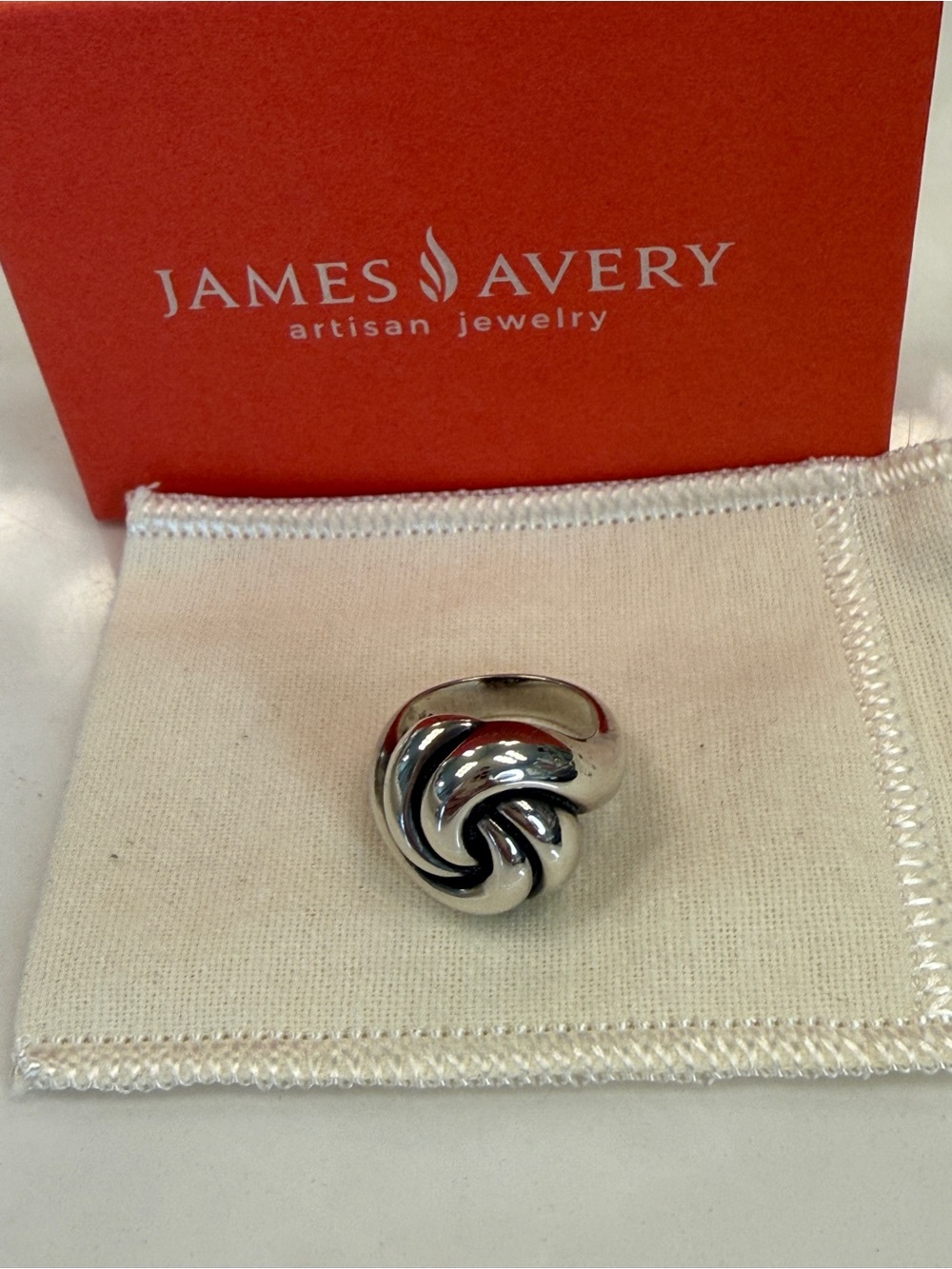 James Avery Sterling Silver Swirl French Knot Ring - Silver